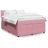 Image de vidaXL Sommier à lattes de lit avec matelas Rose 140x190 cm Velours
