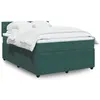 Image de vidaXL Sommier à lattes de lit et matelas Vert foncé 140x190cm Velours