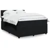 Image de vidaXL Sommier à lattes de lit avec matelas Noir 140x200 cm Velours