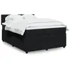 Image de vidaXL Sommier à lattes de lit avec matelas Noir 140x200 cm Velours