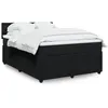 Image de vidaXL Sommier à lattes de lit avec matelas Noir 140x200 cm Velours