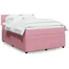 Image de vidaXL Sommier à lattes de lit avec matelas Rose 160x200 cm Velours