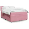 Image de vidaXL Sommier Ã  lattes de lit avec matelas Rose 160x200 cm Velours