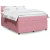 Image de vidaXL Sommier à lattes de lit avec matelas Rose 160x200 cm Velours