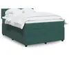 Image de vidaXL Sommier à lattes de lit et matelas Vert foncé 160x200cm Velours