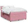 Image de vidaXL Sommier à lattes de lit avec matelas Rose 160x200 cm Velours