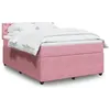 Image de vidaXL Sommier à lattes de lit avec matelas Rose 160x200 cm Velours