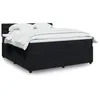 Image de vidaXL Sommier à lattes de lit avec matelas Noir 180x200 cm Velours