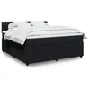 Image de vidaXL Sommier à lattes de lit avec matelas Noir 180x200 cm Velours