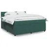 Image de vidaXL Sommier à lattes de lit et matelas Vert foncé 180x200cm Velours