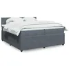 Image de vidaXL Sommier à lattes de lit et matelas Gris foncé 200x200cm Velours