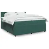 Image de vidaXL Sommier à lattes de lit et matelas Vert foncé 200x200cm Velours