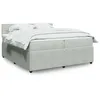 Image de vidaXL Sommier à lattes de lit et matelas Gris clair 200x200cm Velours