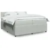 Image de vidaXL Sommier Ã  lattes de lit et matelas Gris clair 200x200cm Velours