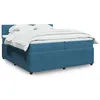 Image de vidaXL Sommier à lattes de lit et matelas Bleu 200x200 cm velours