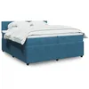Image de vidaXL Sommier Ã  lattes de lit et matelas Bleu 200x200 cm velours