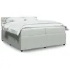 Image de vidaXL Sommier Ã  lattes de lit et matelas Gris clair 200x200cm Velours