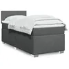 Image de vidaXL Sommier Ã  lattes de lit et matelas Gris foncÃ© 90x190 cm Tissu