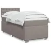 Image de vidaXL Sommier à lattes de lit avec matelas Taupe 90x190 cm Tissu