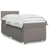 Image de vidaXL Sommier à lattes de lit avec matelas Taupe 90x200 cm Tissu