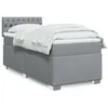 Image de vidaXL Sommier à lattes de lit avec matelas Gris clair 100x200cm Tissu