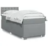 Image de vidaXL Sommier à lattes de lit avec matelas Gris clair 100x200cm Tissu
