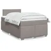 Image de vidaXL Sommier à lattes de lit avec matelas Taupe 120x200 cm Tissu