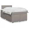 Image de vidaXL Sommier Ã  lattes de lit avec matelas Taupe 120x200 cm Tissu