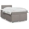 Image de vidaXL Sommier à lattes de lit avec matelas Taupe 120x200 cm Tissu