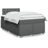 Image de vidaXL Sommier à lattes de lit avec matelas Gris foncé 120x200cm Tissu