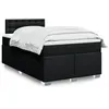 Image de vidaXL Sommier à lattes de lit avec matelas Noir 120x200 cm Tissu