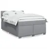 Image de vidaXL Sommier à lattes de lit avec matelas Gris clair 140x190cm Tissu
