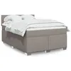 Image de vidaXL Sommier à lattes de lit avec matelas Taupe 140x190 cm Tissu