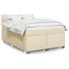 Image de vidaXL Sommier à lattes de lit avec matelas Crème 140x190 cm Tissu