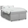 Image de vidaXL Sommier à lattes de lit avec matelas Gris clair 140x190cm Tissu