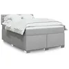 Image de vidaXL Sommier Ã  lattes de lit avec matelas Gris clair 140x190cm Tissu