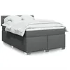 Image de vidaXL Sommier à lattes de lit avec matelas Gris foncé 140x190cm Tissu