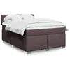 Image de vidaXL Sommier Ã  lattes de lit avec matelas Marron foncÃ© 140x190 cm