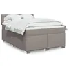 Image de vidaXL Sommier Ã  lattes de lit avec matelas Taupe 140x190 cm Tissu