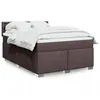 Image de vidaXL Sommier Ã  lattes de lit avec matelas Marron foncÃ© 140x190 cm