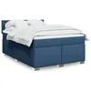 Image de vidaXL Sommier à lattes de lit avec matelas Bleu 140x190 cm Tissu