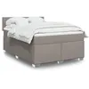 Image de vidaXL Sommier à lattes de lit avec matelas Taupe 140x200 cm Tissu