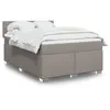 Image de vidaXL Sommier Ã  lattes de lit avec matelas Taupe 140x200 cm Tissu