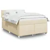 Image de vidaXL Sommier à lattes de lit avec matelas Crème 140x200 cm Tissu
