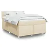 Image de vidaXL Sommier Ã  lattes de lit avec matelas CrÃ¨me 140x200 cm Tissu