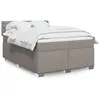 Image de vidaXL Sommier à lattes de lit avec matelas Taupe 140x200 cm Tissu