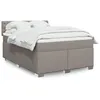 Image de vidaXL Sommier Ã  lattes de lit avec matelas Taupe 140x200 cm Tissu