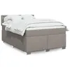 Image de vidaXL Sommier à lattes de lit avec matelas Taupe 140x200 cm Tissu