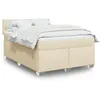 Image de vidaXL Sommier à lattes de lit avec matelas Crème 160x200 cm Tissu