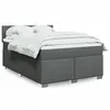 Image de vidaXL Sommier à lattes de lit avec matelas Gris foncé 160x200cm Tissu